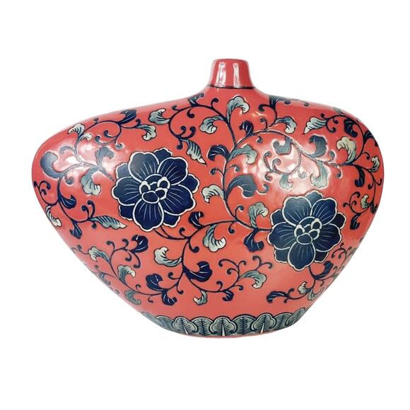 Vintage Other - VTG Persian Style Asymmetrical Lotus Flower Porcelain Vase Floral Abstract #50